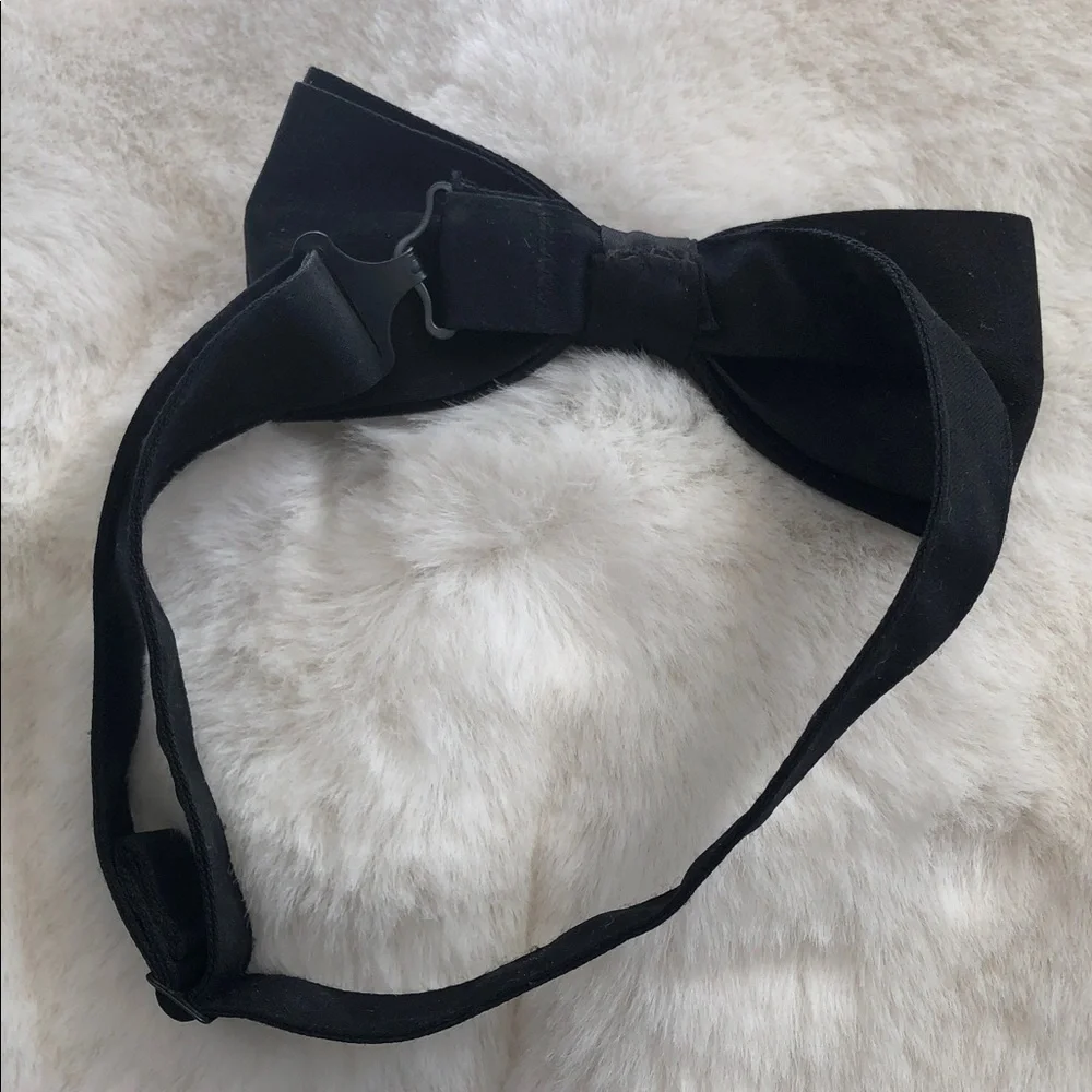 Kids Classic Black Adjustable Bow Tie
